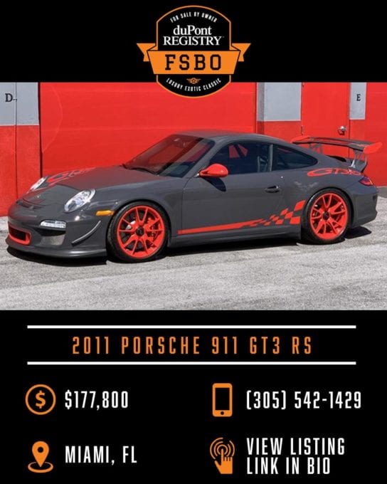 This Porsche 911 997 GT3 RS has special order paint and graphics.